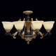 Chandelier marron country 6 ampoules 210 cm 