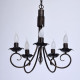 Chandelier noir country 5 ampoules 90 cm 