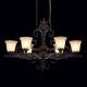 Chandelier noir country 6 ampoules 205 cm 