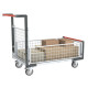 Chariot modulaire grillagé 1 dossier et 3 demi-ridelles plateau tôle galva 1000 x 600 mm 250 kg - 806724256 