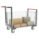Chariot modulaire grillagé 2 dossiers + 1 ridelle plateau tôle galva 1000 x 600 mm 250 kg - 806724254 