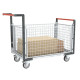 Chariot modulaire grillagé 2 dossiers + 2 ridelles plateau tôle galva 1000 x 600 mm 250 kg - 806724255 