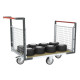 Chariot modulaire grillagé 2 dossiers plateau bois 1200 x 800 mm roues losange 500 kg - 806724742 
