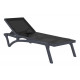 Transat costa - poolstar - 193x68x35cm - couleur au choix Noir-Anthracite