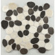 Mosaïque pierre naturelle pebble - 30x30x1cm - Couleur au choix Blanc-Gris
