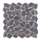Mosaïque pierre naturelle crush - 30x30x0.8cm - Couleur au choix Noir