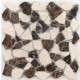 Mosaïque pierre naturelle crush - 30x30x0.8cm - Couleur au choix Chocolat