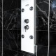 Colonne de douche à hydromassage 22x125cm en verre trempe + buses hydromassantes - EPSILON WHITE Aurlane - COL030 