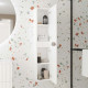 Colonne de salle de bain Blanc neige suspendu - Hauteur 120 cm - 2 Portes - LEON Aurlane - LAV982 