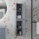 Colonne de salle de bain Gris suspendu - Hauteur 120 cm - 2 Portes - LEON Aurlane - LAV986 