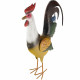 Coq en métal cou blanc 28 x 8 x 45 cm 
