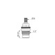 Tête nue longlife 1/2' 3/8' delabie adaptable grohe, delafon - 2 pièces - 366815.2p 