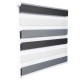 Store enrouleur zebra day and night rouleau double couche - Couleur et dimension au choix Blanc-gris-anthracite