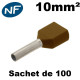 Embouts de câblage double pour fil souple de 1,5 à 50mm² double embout - Couleur au choix Marron