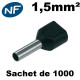 Embouts de câblage double pour fil souple de 1,5 à 50mm² double embout - Couleur au choix Noir