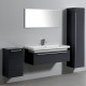 Ensemble complet meuble de salle de bain rio 1 vasque 1 miroir gris laqué 