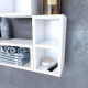 Etagère murale 40x20x20cm blanche de rangement 2 emplacements - PERSONALYZ DUO Aurlane - LAV423 