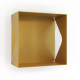 Etagère murale cube échancrée DECO-GEM, acier Aigue-Marine, fond même coloris. L.30 x H.30 x P.15 cm Doré