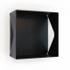 Etagère murale cube échancrée DECO-GEM, acier Aigue-Marine, fond même coloris. L.30 x H.30 x P.15 cm Noir