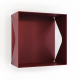 Etagère murale cube échancrée DECO-GEM, acier Aigue-Marine, fond même coloris. L.30 x H.30 x P.15 cm Red brown