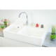 Évier Céramique Timbre D'office 2 Bacs Country Blanc 90 cm 