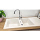 Evier céramique à encastrer Lingot Blanc Sarreguemines - 2 cuves avec égouttoir 