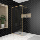 Paroi de douche - cadre et bras aluminium - Dimensions et couleur du cadre au choix Or-brossé|100 x 200