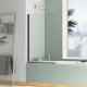 Pare-baignoire rabattable - verre trempé 4mm - Dimensions et couleur de profilé au choix Noir mat|70 x 120