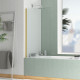 Pare-baignoire rabattable - verre trempé 4mm - Dimensions et couleur de profilé au choix Or-brossé|70 x 130