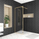 Paroi de douche - cadre et bras aluminium - Dimensions et couleur du cadre au choix Or-brossé|80 x 200
