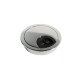 Lot de 7 passe-câbles circulaires, diamètre 80mm, à encastrer Zamak, Chromé, 