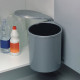 Bac de recyclage à fixer sur porte de meuble, 1 bac amovible 13 litres Plastique, Gris 