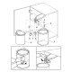 Bac de recyclage à fixer sur porte de meuble, 1 bac amovible 13 litres Plastique, Gris 