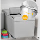 Poubelle de recyclage pour fixation inférieure et extraction automatique dans caisson de cuisine 1x16litres 2x7,5litres, Plastique gris 