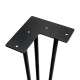 Lot de 4 pieds Hairpin de 3 fils par table, hauteur 710mm, Acier, Peint en noir 
