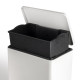 Bac de tri sélectif a compartiments Recycle, ouverture du couvercle par pédale, 1x12litres, Aluminium, Peint en blanc 
