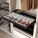 Kit de organiser de tiroirs et cadre coulissant soft close pour armoires, réglable, module 800mm, Noir texturé et Gris pierre 