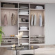 Penderie rabattable pour armoire Hang, 600 - 830, Peint gris pierre, Acier et Plastique 
