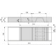 Orderbox Porte-couteau pour tiroir, 150x470mm, Acier et Bois, Gris antracite 