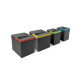 Kit poubelle de tri sélectif pour tiroir de cuisine avec socle Recycle hauteur 216mm, 2x12litres, 2x6litres, module 800mm, Plastique gris anthracite 