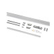 Kit de quincaillerie pour porte coulissante en bois Wall à fermeture souple, Acier et Aluminium et Plastique 