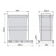 Poubelle de recyclage Recycle pour cuisine, 35 L, fixation par le bas et extraction manuelle, Plastique gris antHracite 