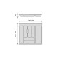 Range-couverts Optima pour tiroir universel, Plastique, Gris anthracite - Dimensions au choix 