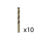 Lot de 10 forets à métaux rectifiés HSS-co standard DIN 338 Ø4.2mm Longueur 75mm BOSCH 2608585882 