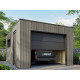 Garage bois composite SILVERSTONE - surface : 20m² - porte sectionnelle motorisée - 2 télécommandes - double vitrage - Couleur au choix Argent