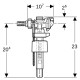 Robinet flotteur Geberit type 383, alimentation latérale, 3/8', mamelon laiton - GEBERIT - 281.002.00.5 