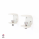 Lot de 2 supports muraux avec vis-étau DECO-GEM, acierGrenat. L.6 x H.7.5 x P.5.88 cm Blanc