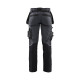 Pantalon artisan stretch coloris  15991343 gris fonce-noir