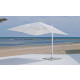 Grand parasol de jardin gaban en aluminium mat blanc toile blanc, hev31237 