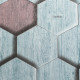 Papier peint intissé vinyle - Effet bois - Modèle hexagone bleu 